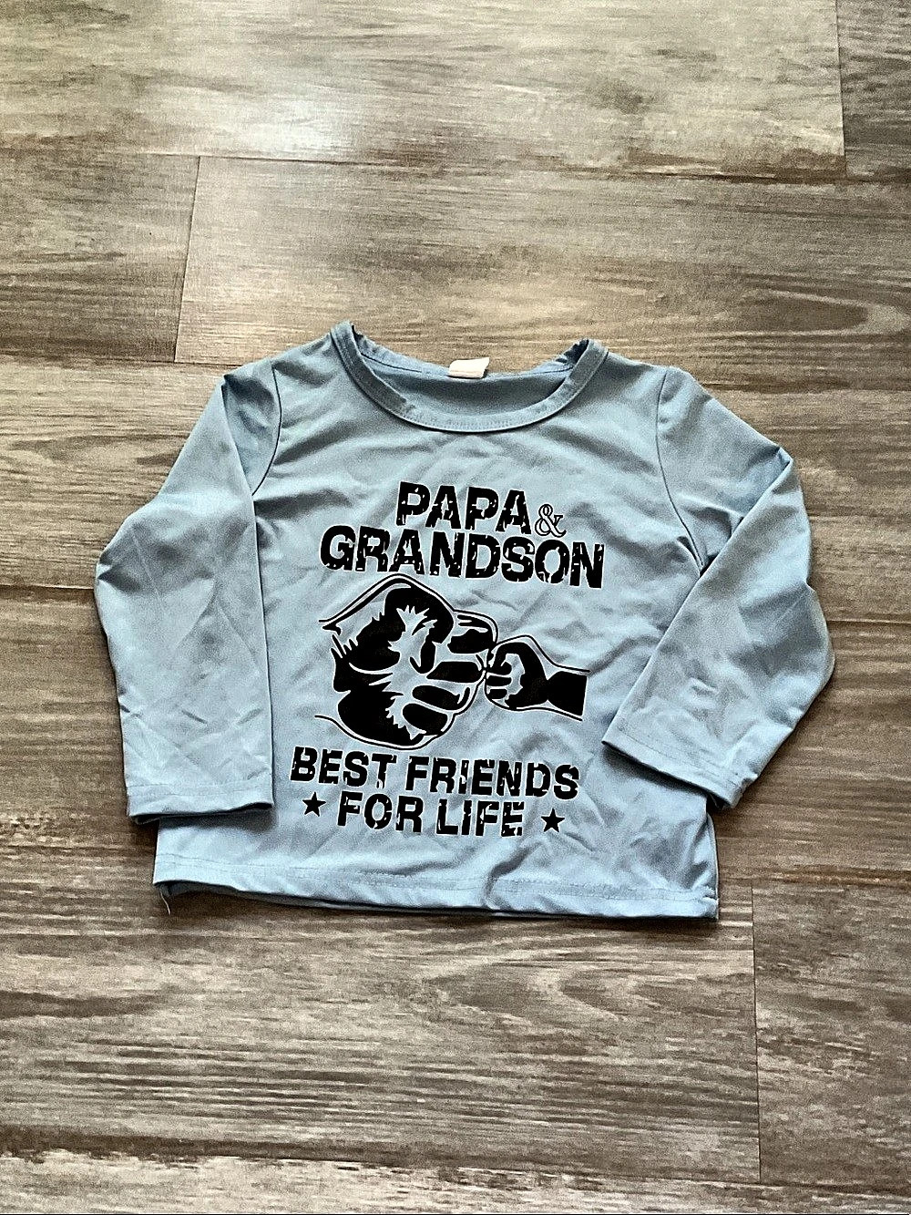 Kids Long Sleeve Graphic Tee in Blue